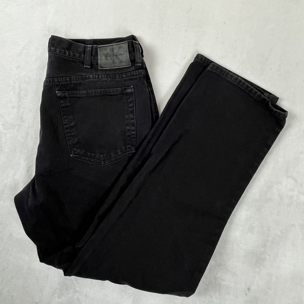 Vintage Calvin Klein Jeans Mens 36x34 Black Regular Straight Denim